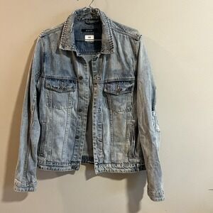 Ksubi Denim Distressed Denim Jacket Women's Size Large